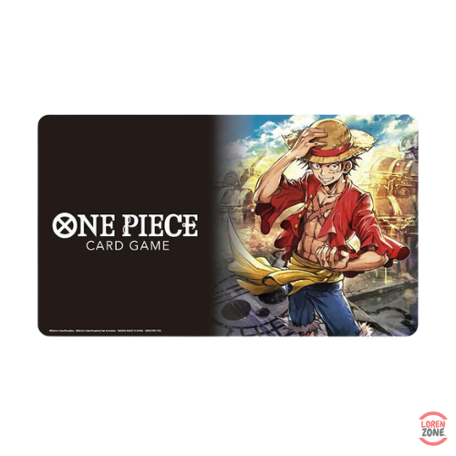 Tapis de jeu officiel One Piece Card Game avec design de Monkey D. Luffy, accessoire idéal pour protéger et organiser les cartes.