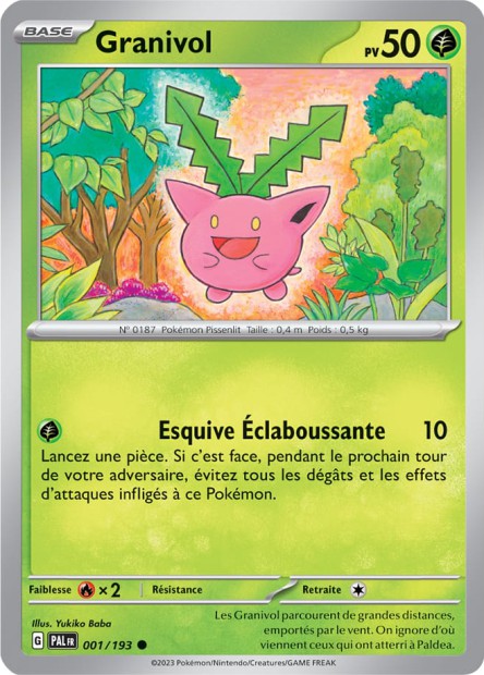 Carte Pokémon Granivol 001/193 PAL Evolution a Paldea EV02 Neuf FR LorenZone