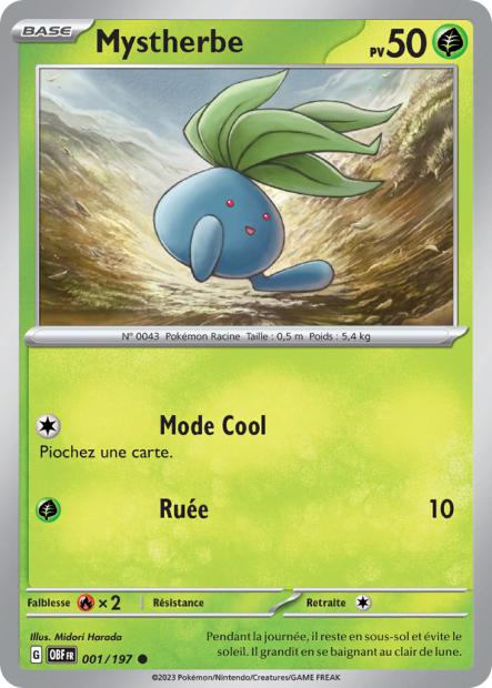 Carte Pokémon Mystherbe 001/197 Flammes Obsidiennes OBF EV03 Neuf FR LorenZone