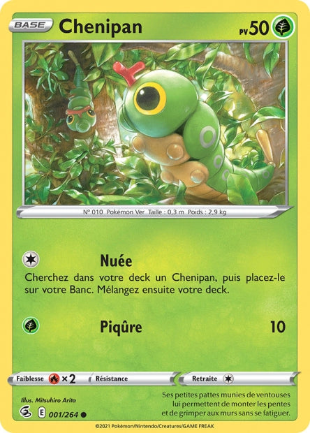 Carte Pokémon Chenipan 001/264 FST Poing de Fusion EB08 Neuf FR LorenZone