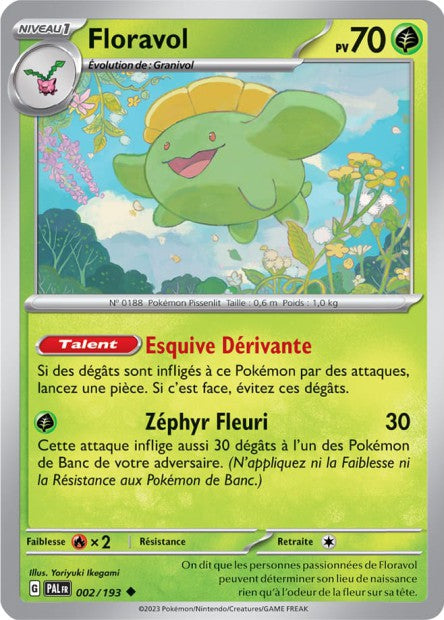 Carte Pokémon Floravol 002/193 PAL Evolution a Paldea EV02 Neuf FR LorenZone