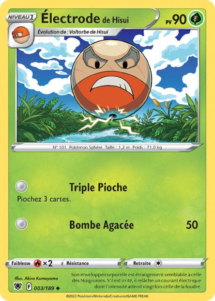 Carte Pokémon Electrode de Hisui 003/189 ASR Astres Radieux EB10 Neuf FR LorenZone