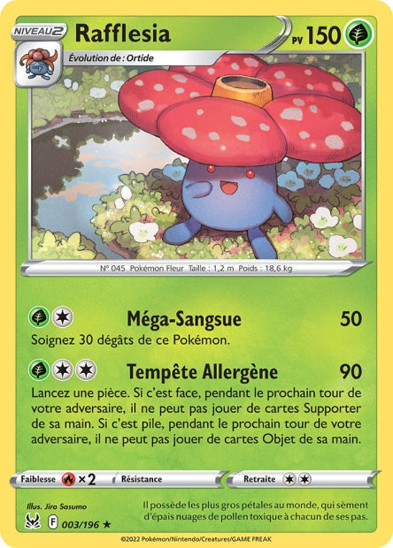 Carte Pokémon Rafflesia 003/196 LOR Origine Perdue EB11 Neuf FR LorenZone