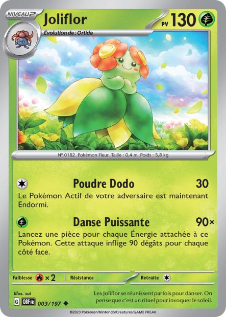 Carte Pokémon Joliflor 003/197 Flammes Obsidiennes OBF EV03 Neuf FR LorenZone