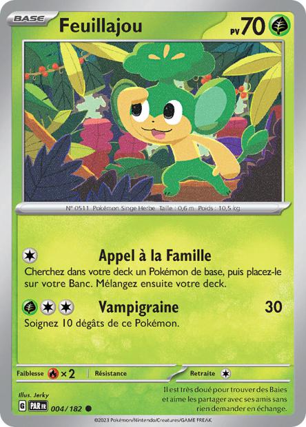 Carte Pokémon Feuillajou 004/182 PAR Faille Paradoxe EV04 Neuf FR LorenZone