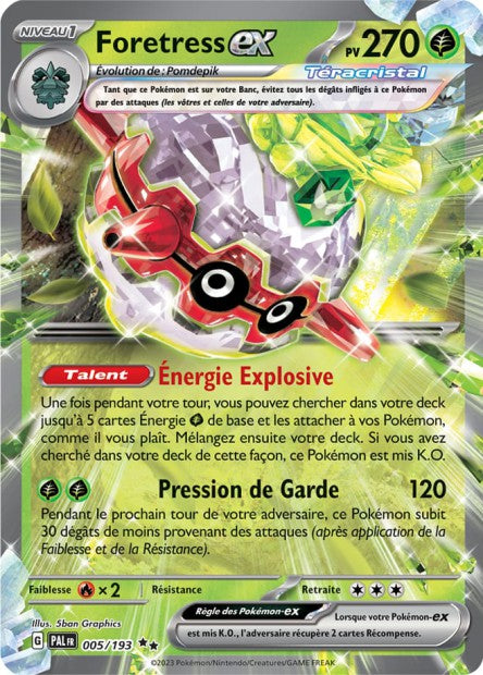 Carte Pokémon Foretress EX 005/193 PAL Evolution a Paldea EV02 Neuf FR LorenZone