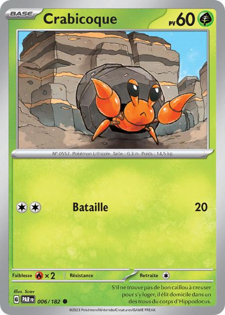 Carte Pokémon Crabicoque 006/182 PAR Faille Paradoxe EV04 Neuf FR LorenZone