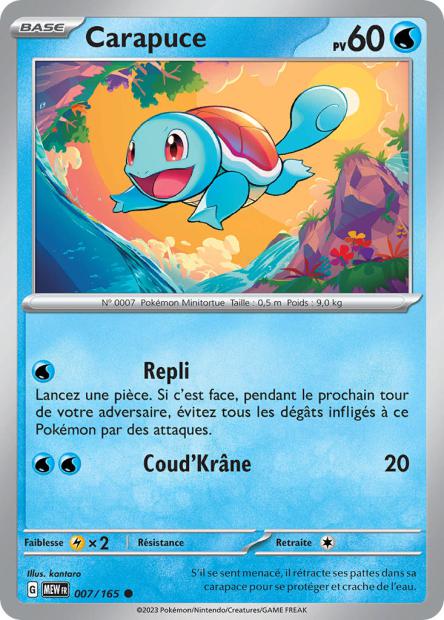 Carte Pokémon Carapuce 7/165 MEW 151 EV3_5 Neuf FR LorenZone
