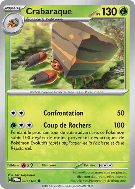 Carte Pokémon Crabaraque 007/182 PAR Faille Paradoxe EV04 Neuf FR LorenZone