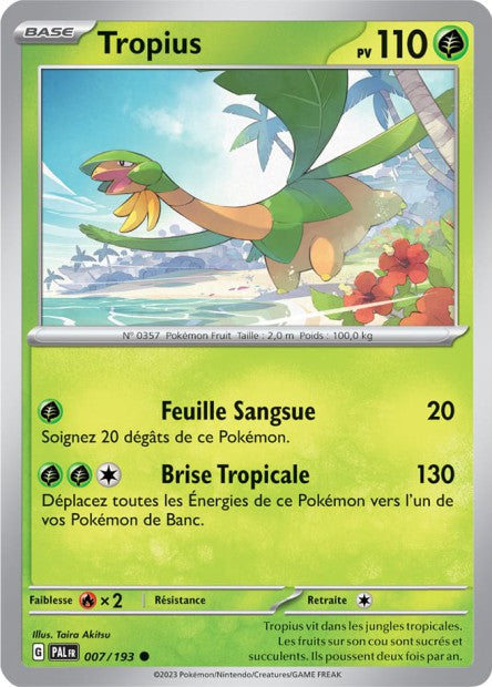 Carte Pokémon Tropius 007/193 PAL Evolution a Paldea EV02 Neuf FR LorenZone