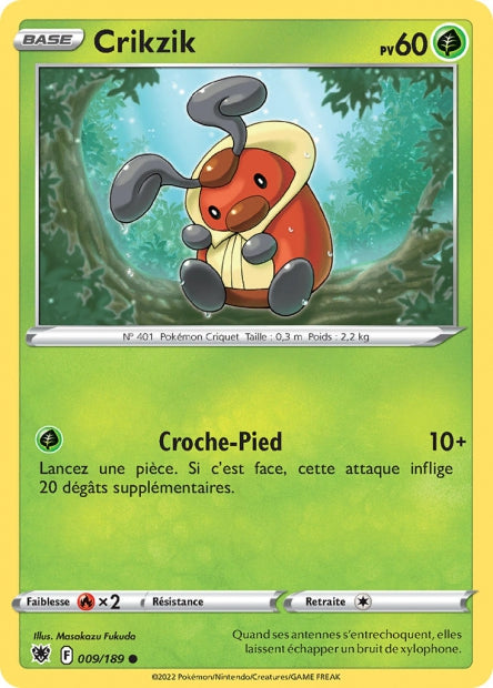 Carte Pokémon Crikzik 009/189 ASR Astres Radieux EB10 Neuf FR LorenZone
