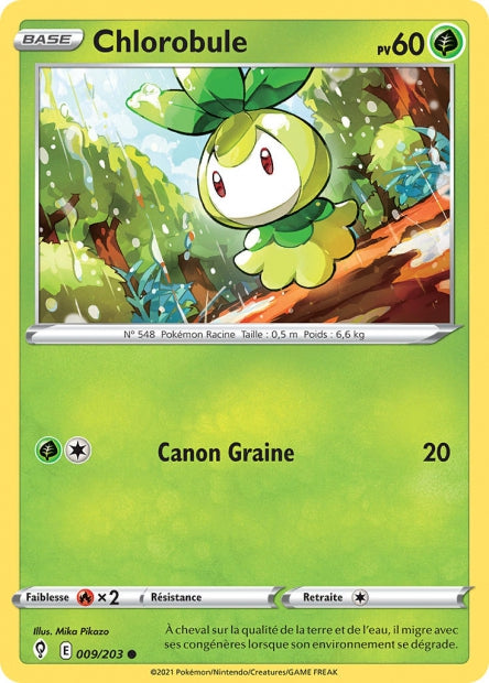 Carte Pokémon Chlorobule 009/203 EVS Évolution Céleste EB07 Neuf FR LorenZone