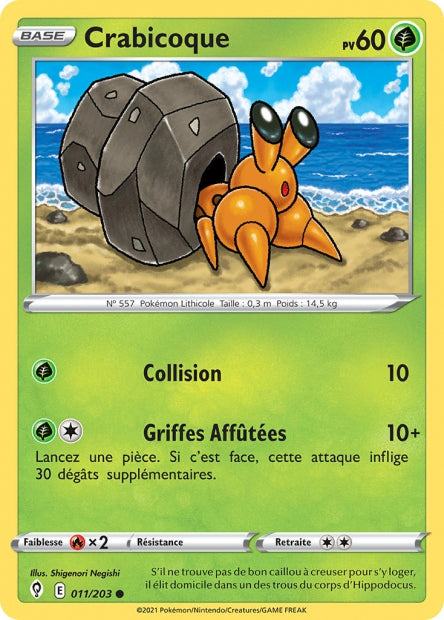 Carte Pokémon Crabicoque 011/203 EVS Évolution Céleste EB07 Neuf FR LorenZone