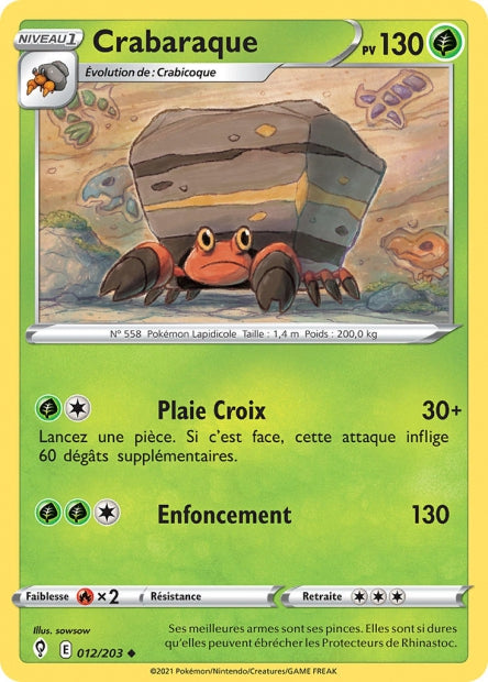 Carte Pokémon Crabaraque 012/203 EVS Évolution Céleste EB07 Neuf FR LorenZone