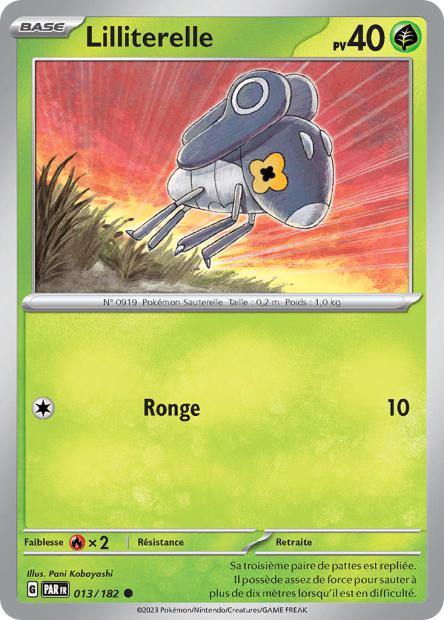 Carte Pokémon Lilliterelle 013/182 PAR Faille Paradoxe EV04 Neuf FR LorenZone