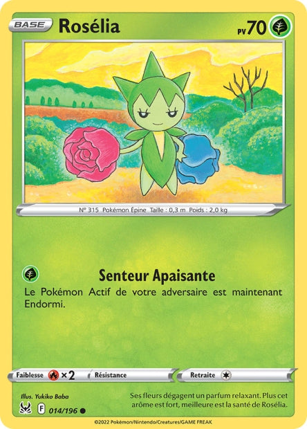 Carte Pokémon Rosélia 014/196 LOR Origine Perdue EB11 Neuf FR LorenZone