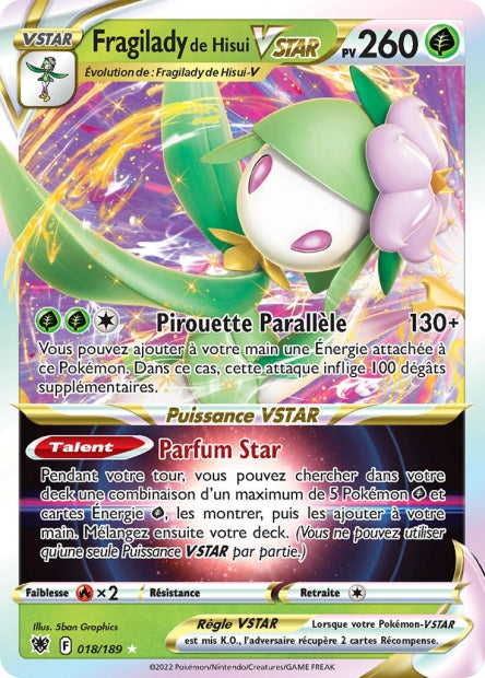 Carte Pokémon Fragiladi de Hisui VSTAR 018/189 ASR Astres Radieux EB10 Neuf FR LorenZone