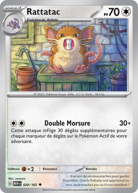 Carte Pokémon Rattatac 20/165 MEW 151 EV3_5 Neuf FR LorenZone