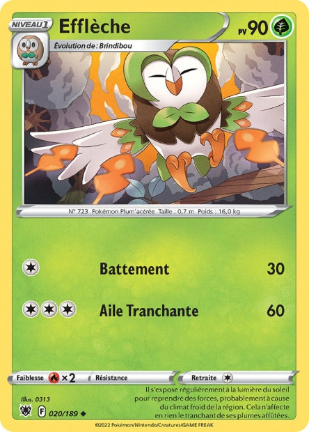 Carte Pokémon Efflèche 020/189 ASR Astres Radieux EB10 Neuf FR LorenZone