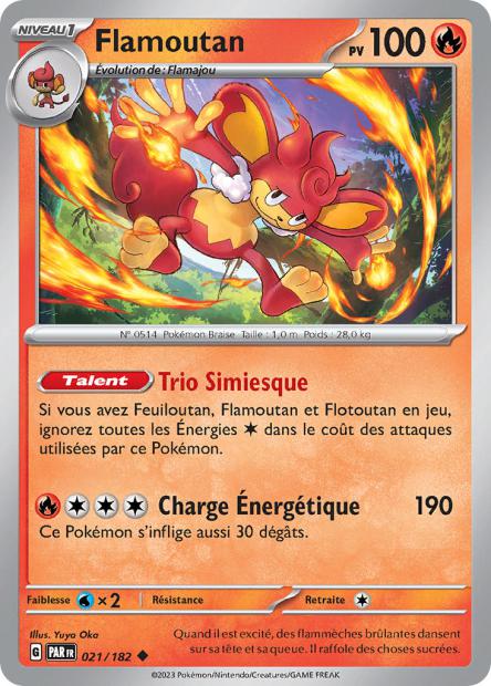 Carte Pokémon Flamoutan 021/182 PAR Faille Paradoxe EV04 Neuf FR LorenZone