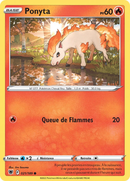Carte Pokémon Ponyta 021/189 ASR Astres Radieux EB10 Neuf FR LorenZone