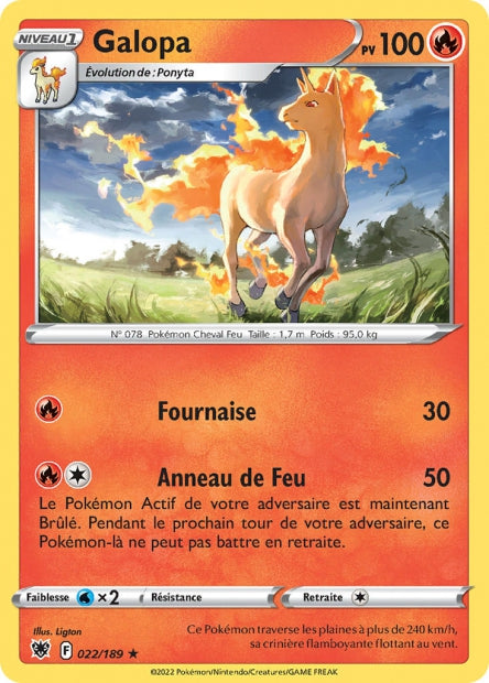 Carte Pokémon Galopa 022/189 ASR Astres Radieux EB10 Neuf FR LorenZone