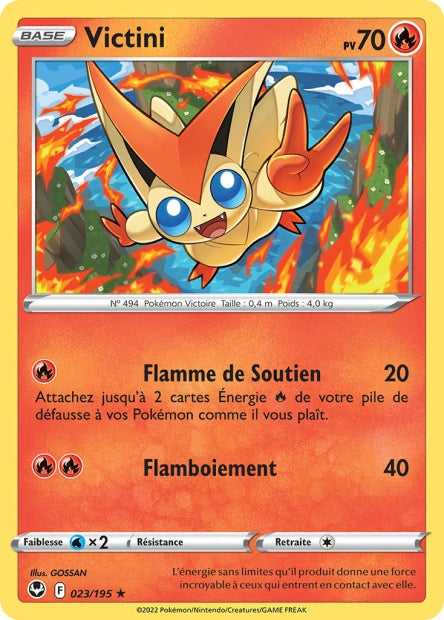 Carte Pokémon Victini 023/195 SIT Tempete Argentee EB12 Neuf FR LorenZone