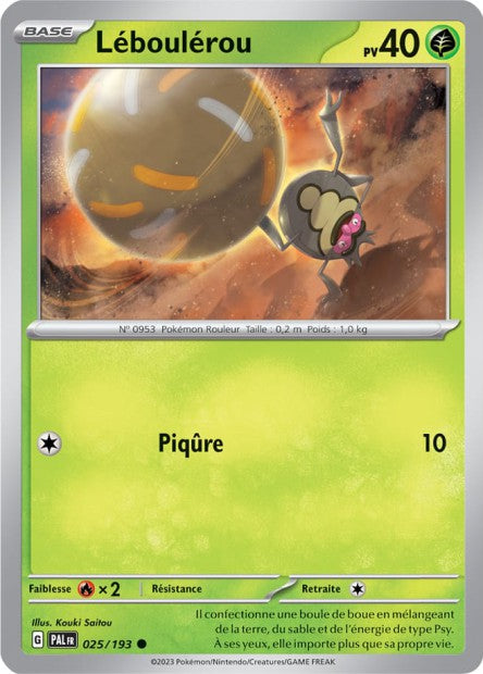 Carte Pokémon Léboulérou 025/193 PAL Evolution a Paldea EV02 Neuf FR LorenZone