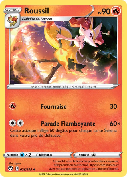 Carte Pokémon Roussil 026/195 SIT Tempete Argentee EB12 Neuf FR LorenZone