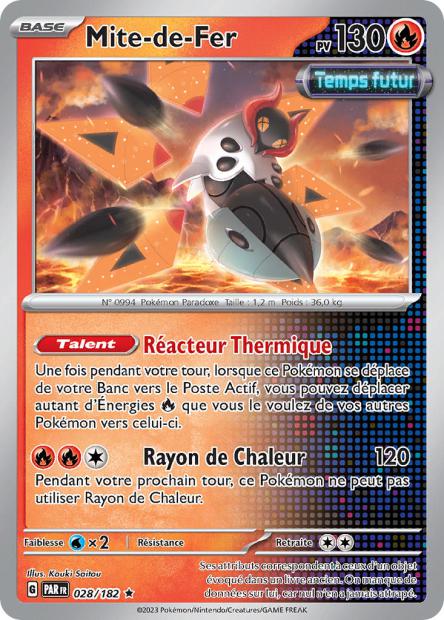 Carte Pokémon Mite de Fer 028/182 PAR Faille Paradoxe EV04 Neuf FR LorenZone