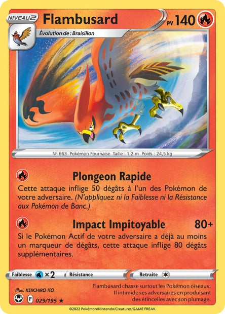 Carte Pokémon Braisilon 029/195 SIT Tempete Argentee EB12 Neuf FR LorenZone