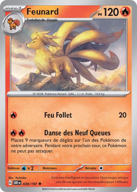 Carte Pokémon Feunard 029/197 Flammes Obsidiennes OBF EV03 Neuf FR LorenZone