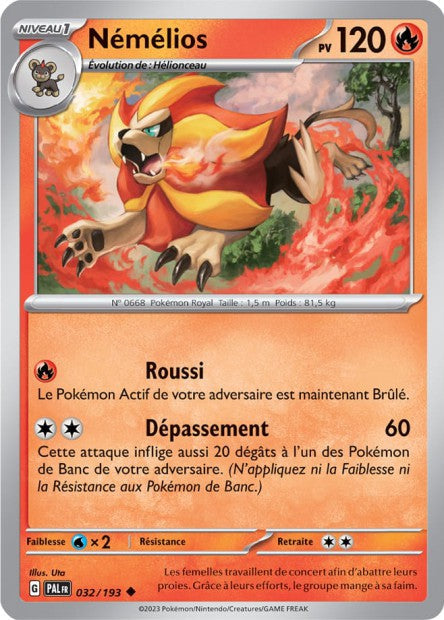 Carte Pokémon Némélios 032/193 PAL Evolution a Paldea EV02 Neuf FR LorenZone