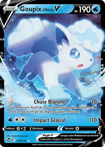 Carte Pokémon Goupix de Alola V 033/195 SIT Tempete Argentee EB12 Neuf FR LorenZone