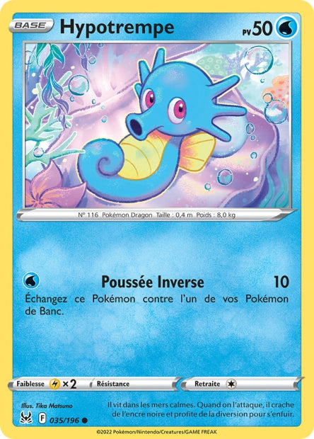 Carte Pokémon Hypotrempe 035/196 LOR Origine Perdue EB11 Neuf FR LorenZone