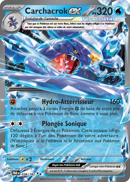 Carte Pokémon Carchacrok EX 038/182 PAR Faille Paradoxe EV04 Neuf FR LorenZone