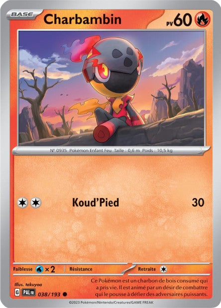 Carte Pokémon Charbambin 038/193 PAL Evolution a Paldea EV02 Neuf FR LorenZone
