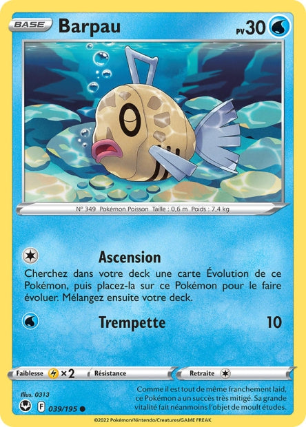 Carte Pokémon Barpau 039/195 SIT Tempete Argentee EB12 Neuf FR LorenZone