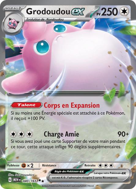 Carte Pokémon Grodoudou ex 40/165 MEW 151 EV3_5 Neuf FR LorenZone