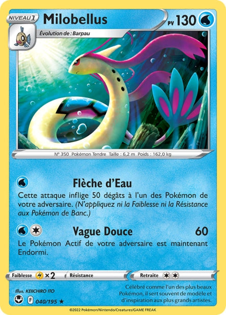 Carte Pokémon Milobellus 040/195 SIT Tempete Argentee EB12 Neuf FR LorenZone