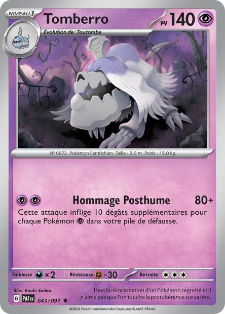 Carte Pokémon Tomberro 043/091 Destinees de Palea PAF EV4_5 Neuf FR LorenZone