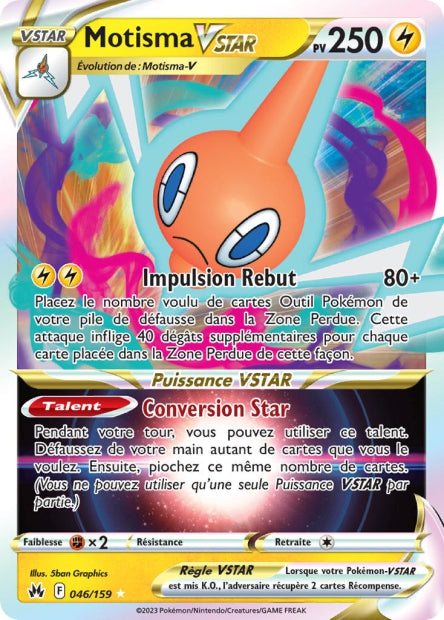 Carte Pokémon Motisma VSTAR 046/159 CRZ Epee et Bouclier EB12_5 Neuf FR LorenZone