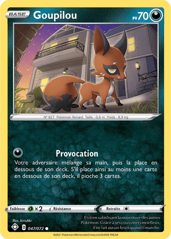 Carte Pokémon Goupilou 047/072 SWSH45 Destinées Radieuses EB4_5 Neuf FR LorenZone
