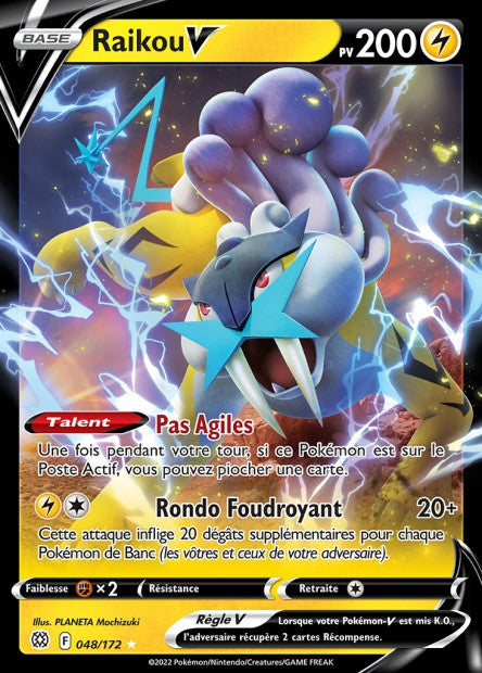 Carte Pokémon Raikou V 048/172 BRS Stars Étincelantes EB09 Neuf FR LorenZone