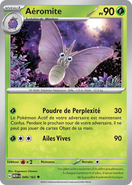 Carte Pokémon Aéromite 49/165 MEW 151 EV3_5 Neuf FR LorenZone