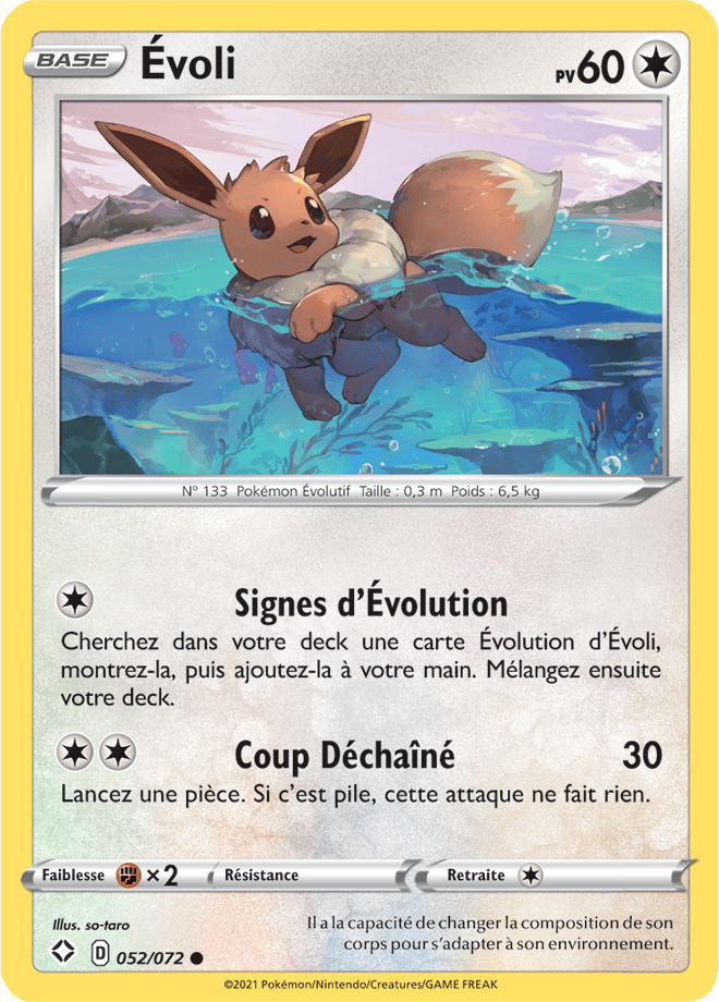 Carte Pokémon Évoli 052/072 SWSH45 Destinées Radieuses EB4_5 Neuf FR LorenZone