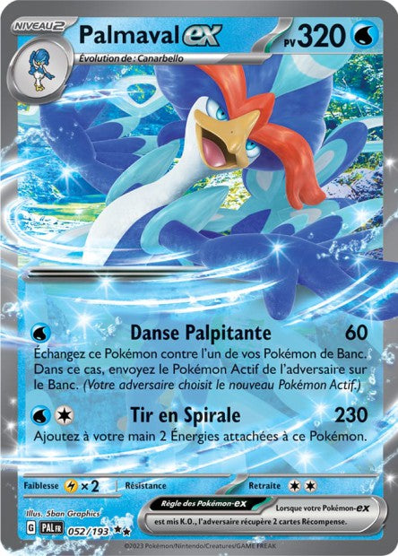 Carte Pokémon Palmaval EX 052/193 PAL Evolution a Paldea EV02 Neuf FR LorenZone