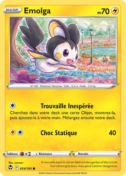 Carte Pokémon Emolga 054/195 SIT Tempete Argentee EB12 Neuf FR LorenZone