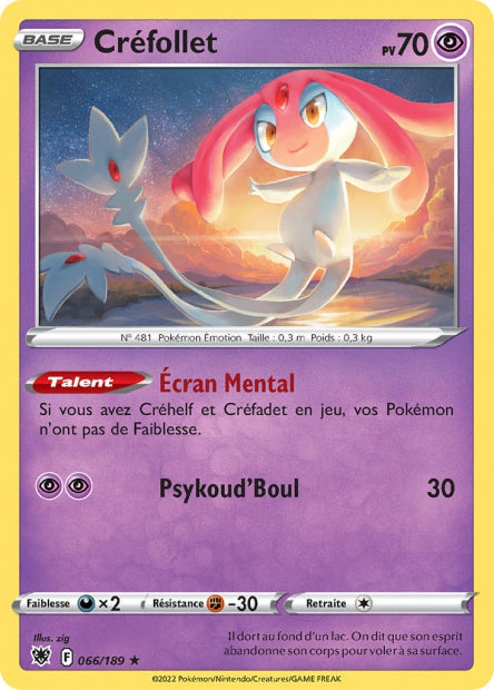 Carte Pokémon Créfollet 066/189 ASR Astres Radieux EB10 Neuf FR LorenZone