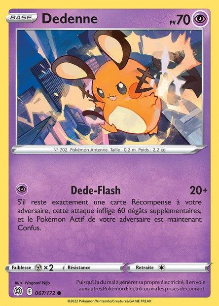 Carte Pokémon Dedenne 067/172 BRS Stars Étincelantes EB09 Neuf FR LorenZone